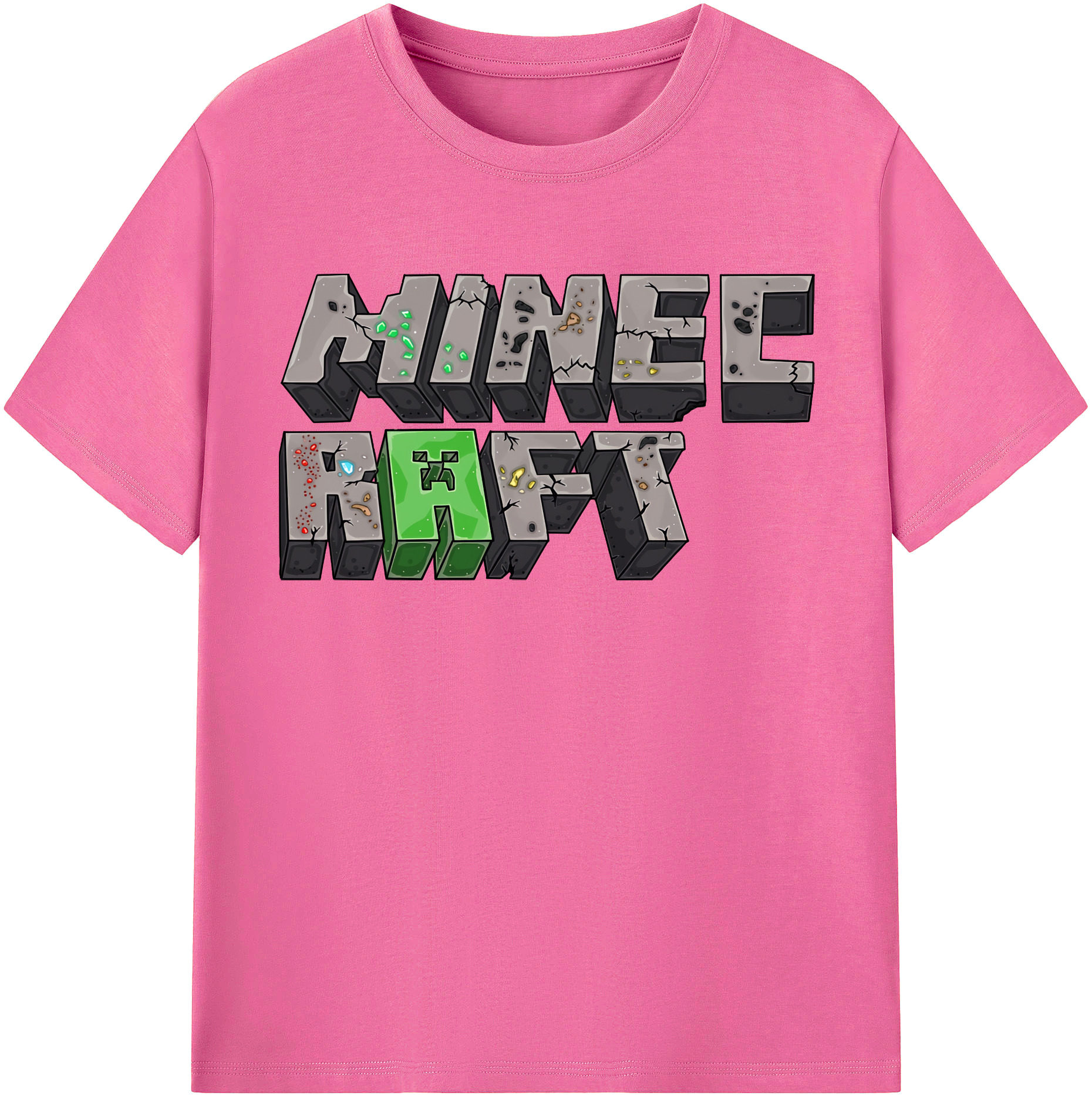 （画像用） マインクラフト ブロックの世界 Minecraft MC Block world レディースカジュアルプリントTシャツ（綿100％）